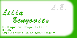 lilla benyovits business card